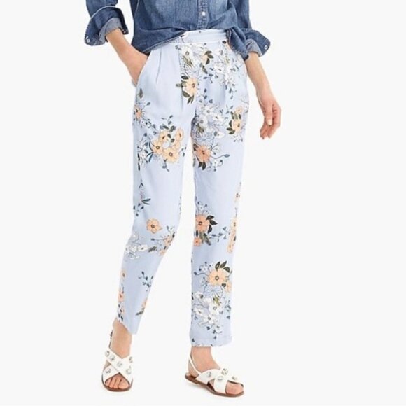 J Crew Floral Straight Leg Pants 2P - Picture 1 of 5